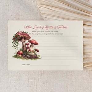 Modèle de carte de conseils pour la douche nuptiale en forêt - Toile horizontale de 6 x 4 po. - Shower de mariage en forêt - Forêt secrète MMV011
