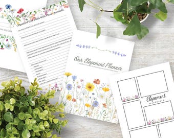 Wildflowers Elopement Planner Printable | Wedding Planning Checklist PDF | Elopement Day Binder, Budget Organizer | Natychmiastowe pobranie