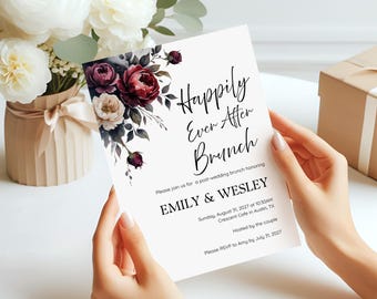 Invito per il brunch dopo il matrimonio / Modello modificabile per il brunch dopo il matrimonio / Invito stampabile Canva