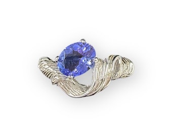 Sparkling Tanzania tanzanite S925 Silver Ring, Natural gemstone jewelry, Gift for her