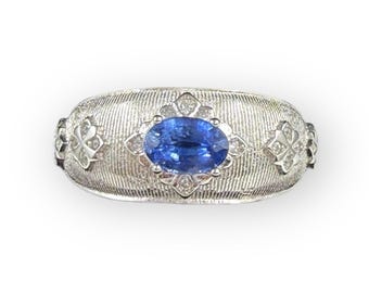 Vintage-look Sri Lankan Sapphire Ring | S925 Sterling Silver Gemstone Jewelry