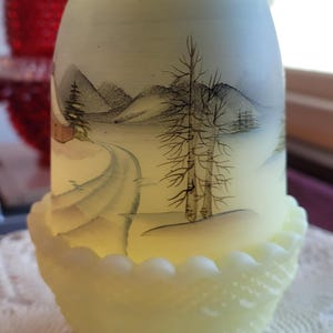 Fenton 1993 手描き冬の風景皿 Fenton Winter Scene - Etsy