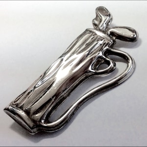 Vintage 1970’s Solid Sterling Silver Golf Clubs And Bag Brooch - 18 Grams Of .925 Silver Golf Pin - Cool Vintage SoCal Find - Great Gift