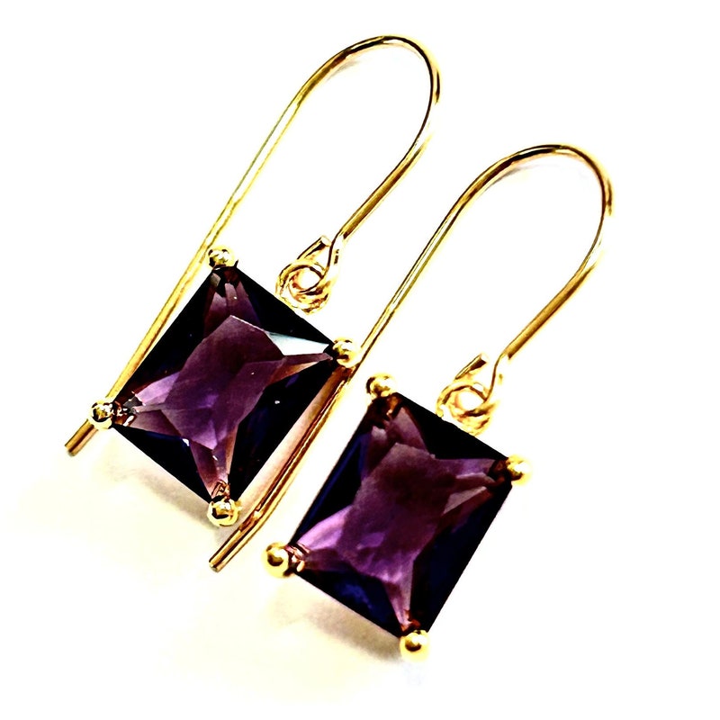 Earrings - Gold Purple Beaded Pearl main image 1