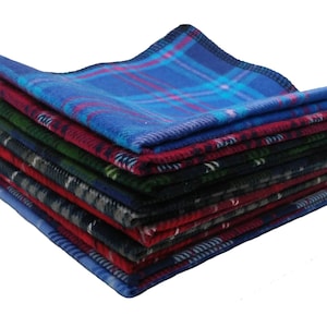 10 Men's Plaid Flannel Handkerchiefs - Set of 10 - Select Your Own Designs - Reusable
