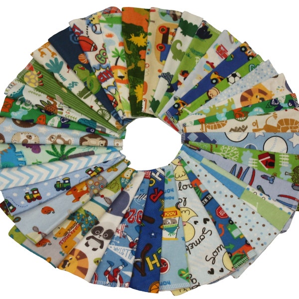 Cloth Wipes - Flannel Cloths - Set of 12 or 24 - Diaper Wipes - Napkins - Toilet Paper - 1 or 2 Ply - Select Your Own Designs