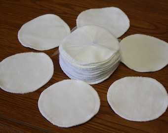 White Cotton Flannel Facial Rounds - 3 inch Cosmetic Rounds - Set of 12, 20, 30, or 40 - Makeup Remover - Reusable Cotton Rounds/Toner Pads