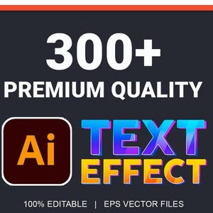 Oltre 300 effetti di testo Illustrator / Qualità premium Nuovo 2025
