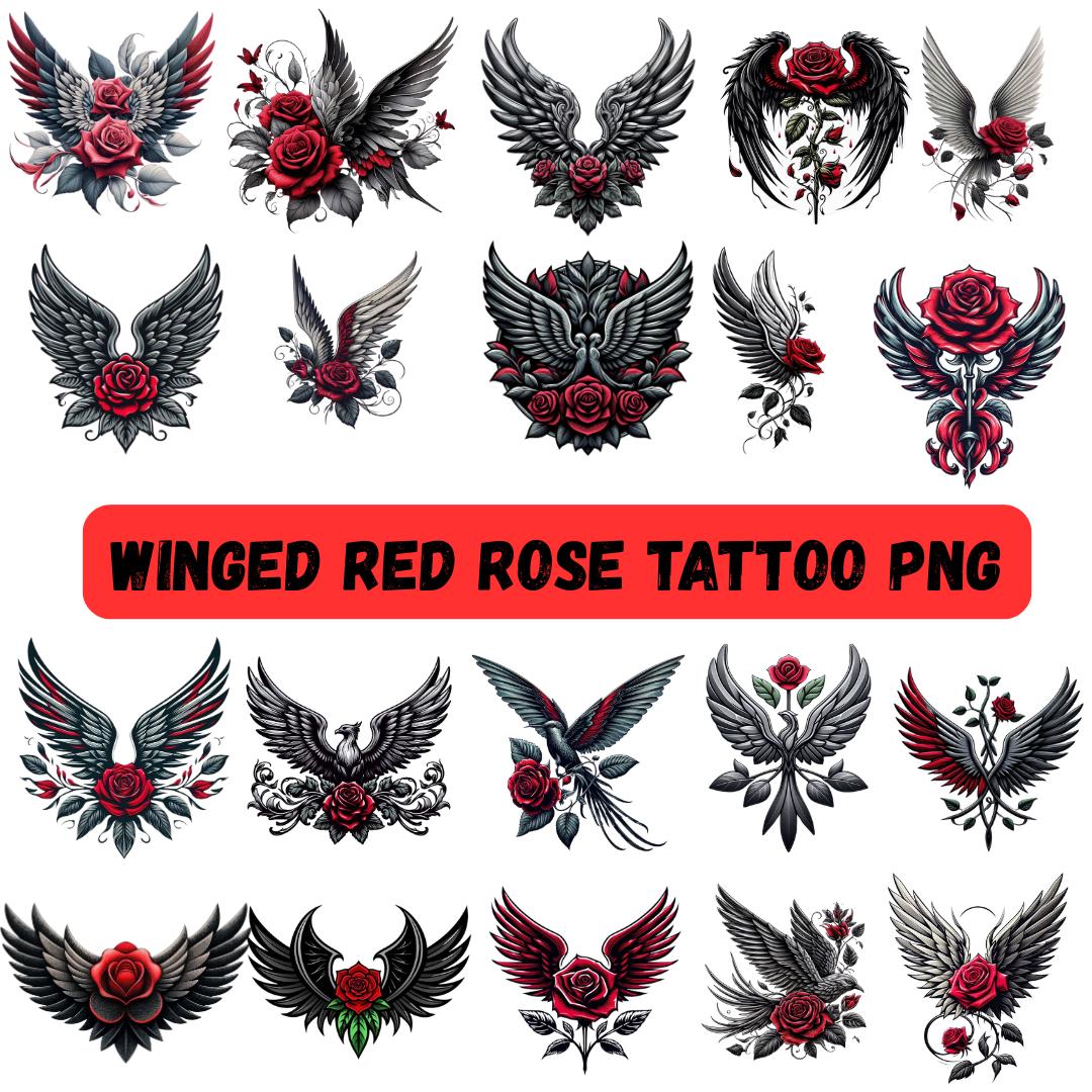 Rose cross tattoo - Etsy.de