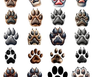 Dog Paws PNG Paw Print Clipart Pet Lover Designs Digital Download