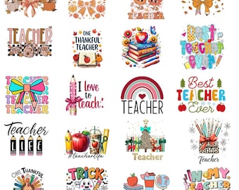Teacher Sublimation PNG Bundle Sublimation Designs (Digital Download)