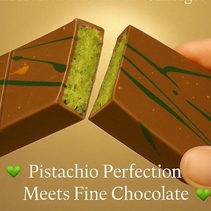 Homemade Dubai Chocolate Bar with Creamy Pistachio Filling – Artisan Milk Chocolate Gift