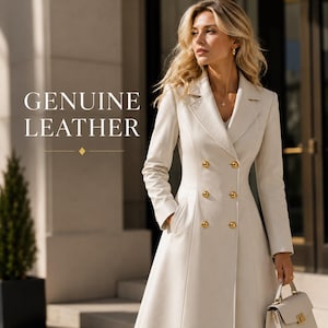 Trench Coat, Genuine Leather, Leather Jacket, Womens Leather Jacket, Personalized Gift, Gift For Her, Gifts For Women, Gifts For Girlfriend,