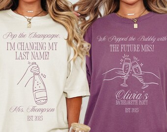 Pop the Champagne Shirt, Bachelorette Party Tee, Bride Squad Shirt, Final Fling Outfit, Champagne Bachelorette Top, Bridal Matching Shirts