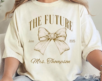 Personalized Future Mrs Shirt, Retro Bachelorette Bride Shirt, Custom Bridal, Comfort Colors Tee, Custom Future Mrs Tee, Bride to be Shirt