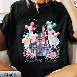 Happiest Place on Earth Shirt, Magic Kingdom Shirt, Disney Castle Floral Shirt, Magical World Shirt, Magical Kingdom, Disney World Shirt