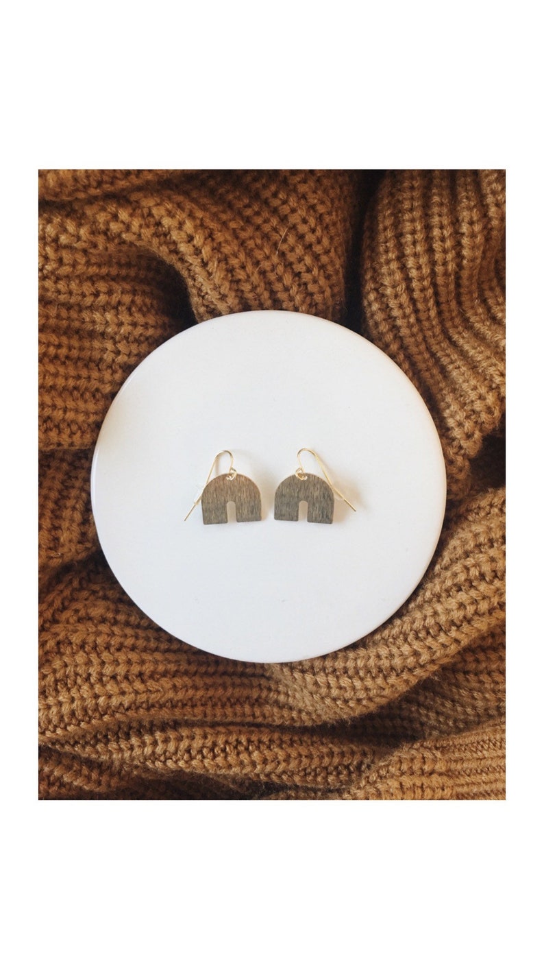 Brass Simple Rainbow Earrings