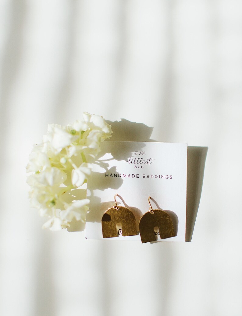 Brass Simple Rainbow Earrings