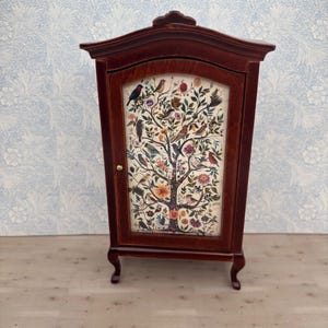 Dollhouse Miniature Armoire - Tree of Life with Birds - 1:12 Scale