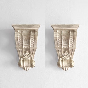 Vintage Drapery Sconce | French Provincial Cream & Gilt Curtain Bracket