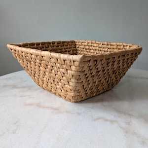 Large Woven Palm Leaf Pyramid Wedge Nesting Basket