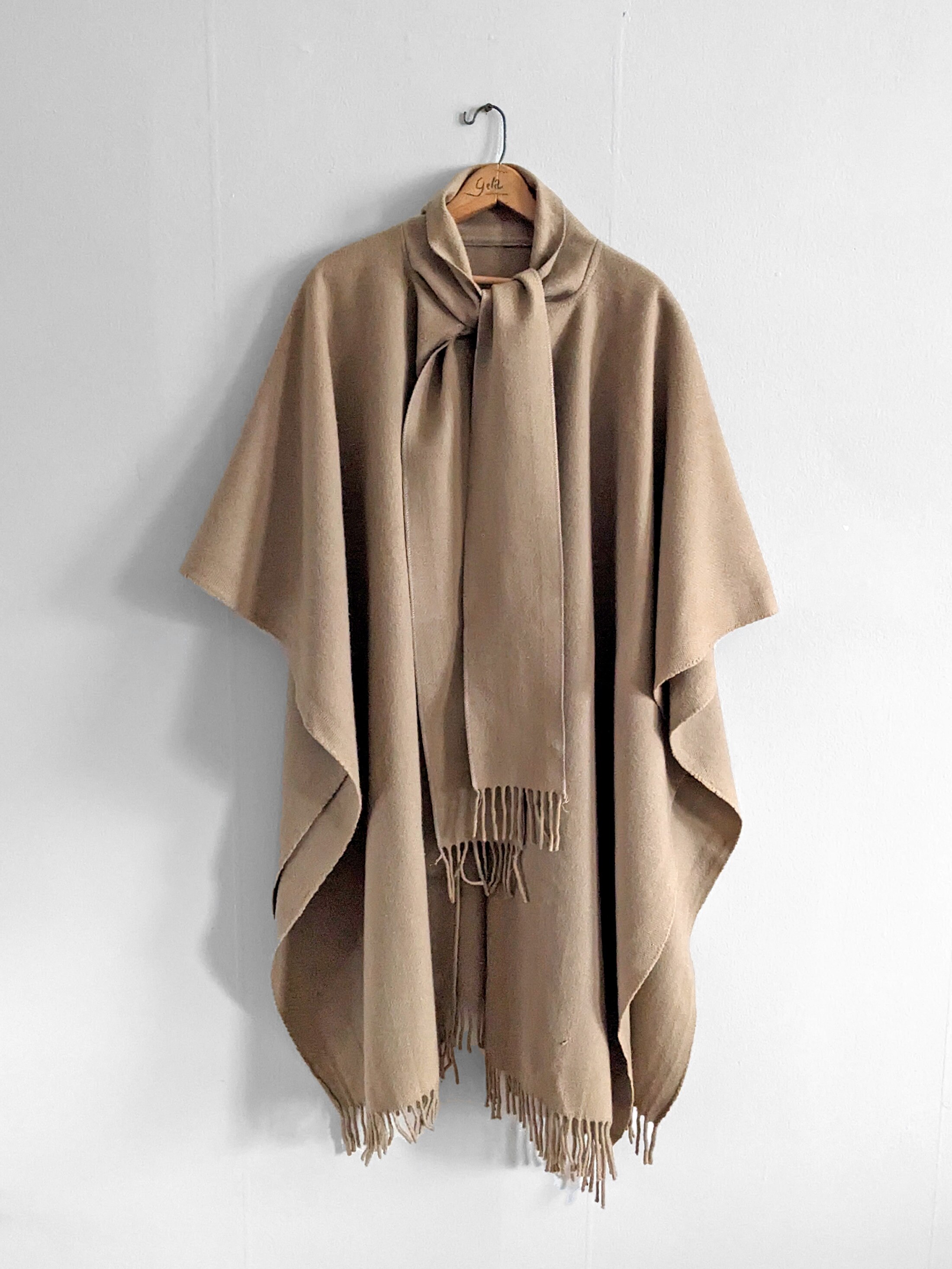 Fringe Shawl Knit Cape Coat main image 0