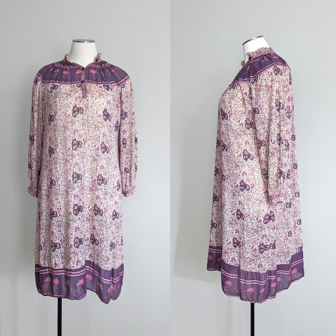 Boho Smocked Peasant Gauze Cotton Maxi Dress – Short Sleeve Tiered Victorian Style Renaissance