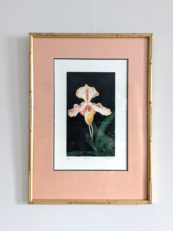 Dessiner l’Antique 1978-1981 Framed Original Etchings of Orchids by Jess Flores