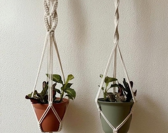 Macrame plant hanger, decoración bohemia minimalista simple, estilo boho, hippie, deco, hanging