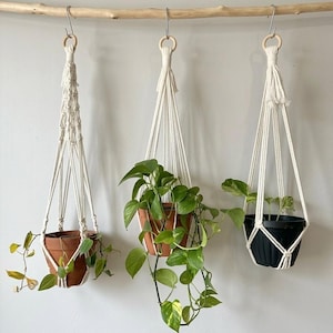 Handmade Macrame Plant Hanger – Boho Cotton Rope Indoor Garden Decor