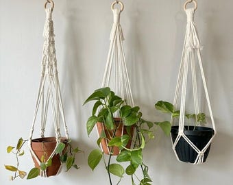 Handmade Macrame Plant Hanger – Boho Cotton Rope Indoor Garden Decor
