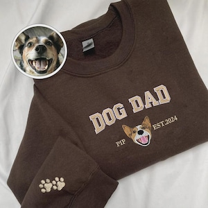Custom Dog Face Embroidered Sweatshirt From Photo, Personalized Pet Crewneck Hoodie, Gift for Dog Mom, Pet Lovers Gift, Gift For Mom,Cat Mom