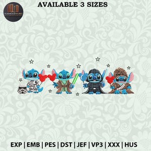 Magical Land Embroidery Design, Vintage Cartoon Embroidery 3 Size, Cartoon Blue Monster Embroidery Design, Instant Download