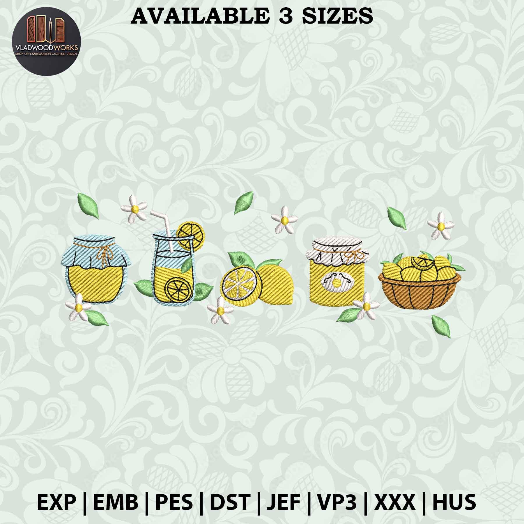 Cottage Core Embroidery Design, When Life Gives You Lemonade Embroidery Design, Vintage Lemonade Embroidery Design, Instant Download