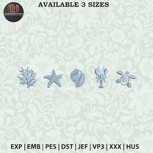 The East Coast Embroidery Design, Coastal Ocean Embroidery Design, Lobster Embroidery Design, Instant Download
