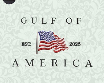 Gulf Of America Embroidery Design, America Flag Coquette Embroidery Design, Land Of The Free Embroidery Design, Instant Download