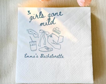 Personalized Bachelorette Party Napkins: Girls Gone Mild, Custom Location