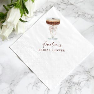Personalized Champagne Tower Napkins: Coquette Bridal Shower, Wedding Decor