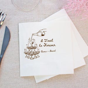Personalized Wedding Cocktail Napkins - Custom Cocktail Napkins with Text - Bridal Shower - Engagement Party Decor