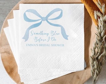 Something Blue Wedding Napkins: Coquette Bow Bridal Shower Decor