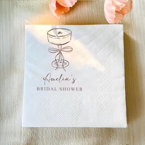 Personalized Foil Printed Napkins: Bridal Shower, Bachelorette Party