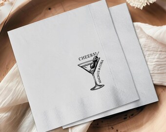 Martini Margarita Choose Cocktail Beer Champagne, Custom Cocktail Napkins, Bar Wedding Anniversary Birthday Retirement