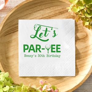 Personalized Golf Party Napkins: Custom Birthday Decor