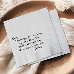 Personalized Handwritten Note Napkins: Custom Wedding Cocktail Napkins