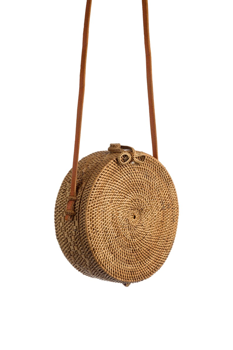 SALE 20cm Nusa Rattan Bag, Round Bag, Straw Bag, Bamboo Bag, Handmade from Bali 