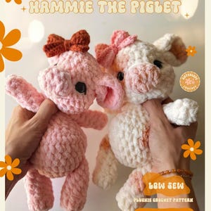 Pig Crochet Pattern / Hammie The Piglet Crochet Pattern / Low Sew / Crochet Amigurumi / Farm Crochet Pattern / Cute Pig Pattern