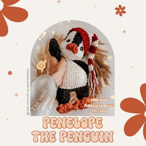 Penguin Crochet Pattern / Penelope the Penguin / Low-Sew Amigurumi / Cute Winter Penguin / Christmas Penguin Pattern / Cute Penguin Pattern