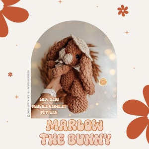 Holland Lop Bunny Rabbit Crochet Pattern / Marlow the Holland Lop Bunny / Low Sew / Crochet Amigurumi / Farm Cute Real Crochet Pattern