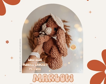 Holland Lop Bunny Rabbit Crochet Pattern / Marlow the Holland Lop Bunny / Low Sew / Crochet Amigurumi / Farm Cute Real Crochet Pattern