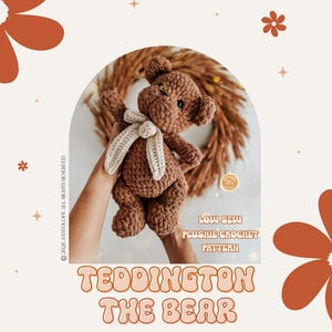 Modèle au crochet avec ours / Teddington l'ours au crochet / Couture basse / Amigurumi au crochet / Modèle au crochet Teddy / Modèle ours mignon